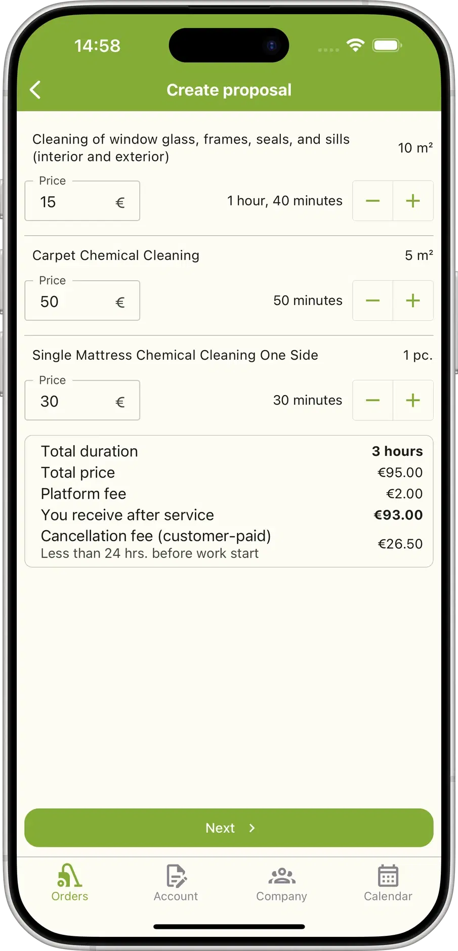 Your price, your schedule